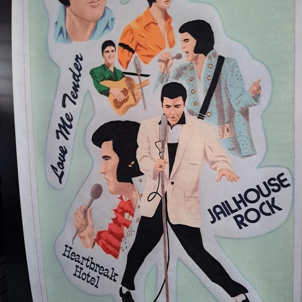 Elvis Presley Tapestry VTG 1978 Boxcar Felt Wall Hanging 20x34 American Trilogy